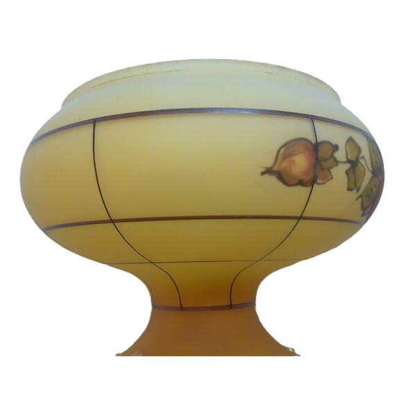 Vintage Reverse Painted Floral Glass Lampshade - Picture 6 of 7